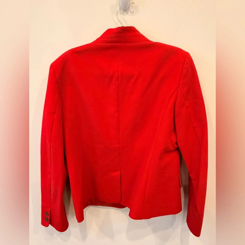 LOFT‎ Red Structured Blazer Jacket Size 12 Tailored Career Classic